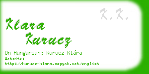 klara kurucz business card