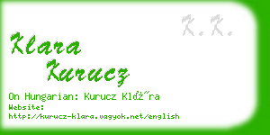 klara kurucz business card